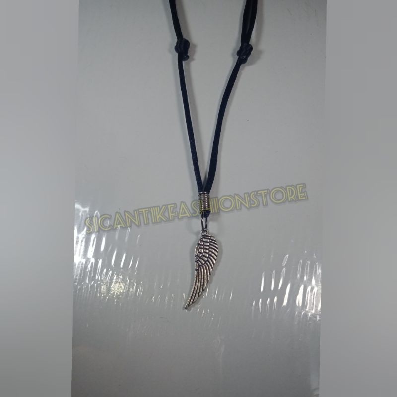 (PROMO)Kalung tali bandul pria Stainless terlaris dan terbaru