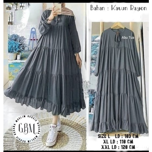 New Varian Marbel Rachel Midi Dress Busui Friendly / Gamis Wanita Terbaru Kekinian / Fashion Muslim / Dress Murah / Bahan Katun Rayon