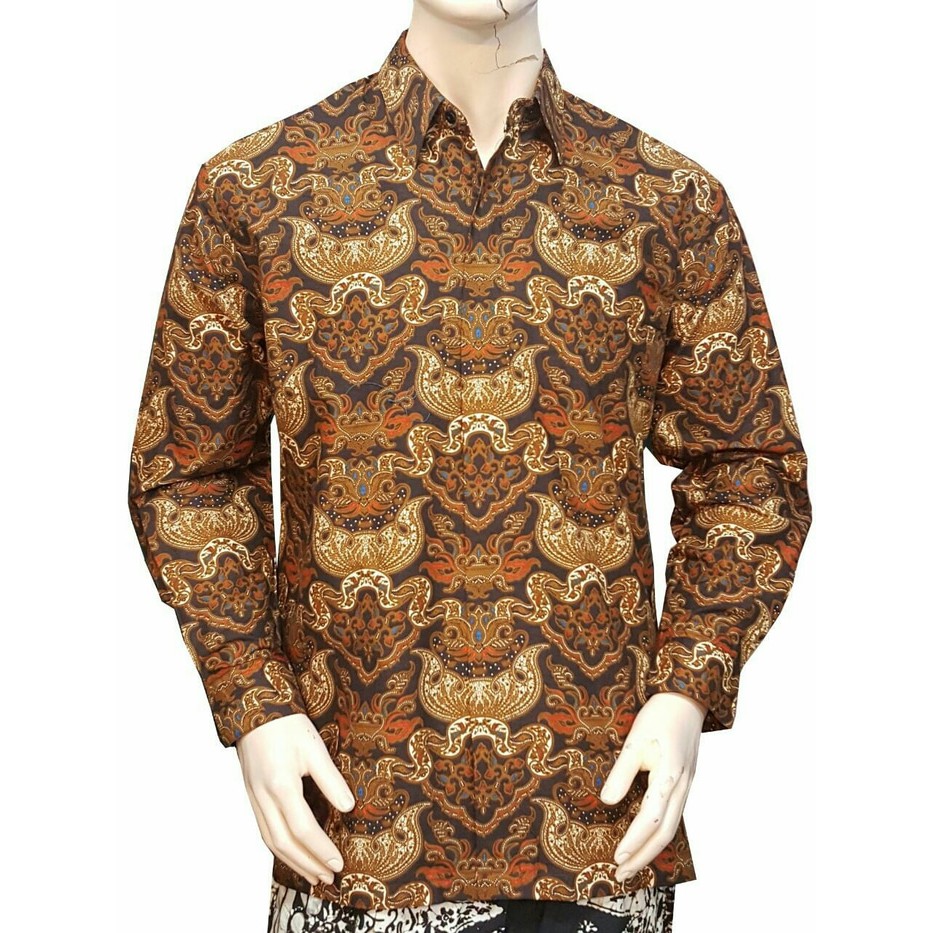BARU  KEMEJA PANJANG BATIK XXL PRIMIS   HEM BATIK PRIA XXL   BAJU BATIK SOLO