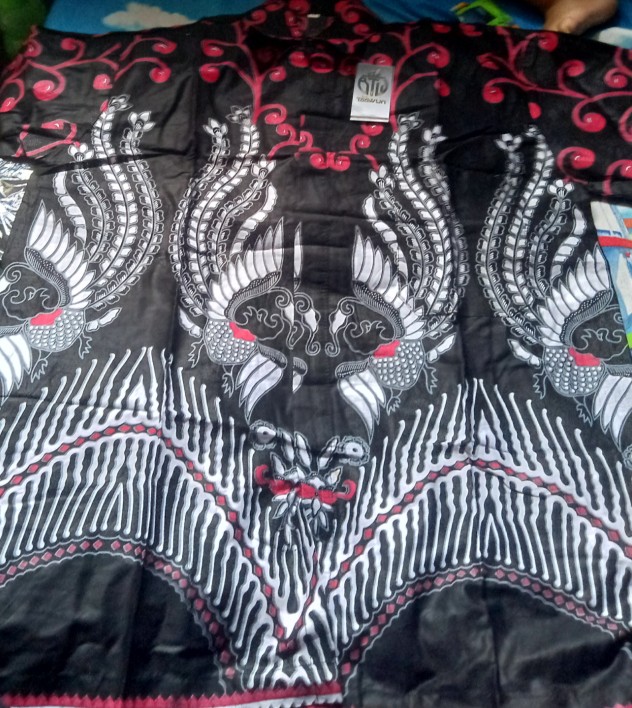 Batik Couple Keluarga Sania Ruffle Ori Ndoro Jowi Dnt - Motif Ulir Merah Couple Batik Teekomplit