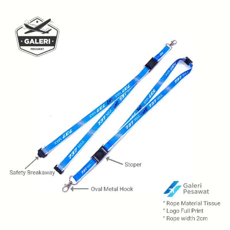 

Lanyard / Tali Gantungan ID Card BOEING 737 MAX