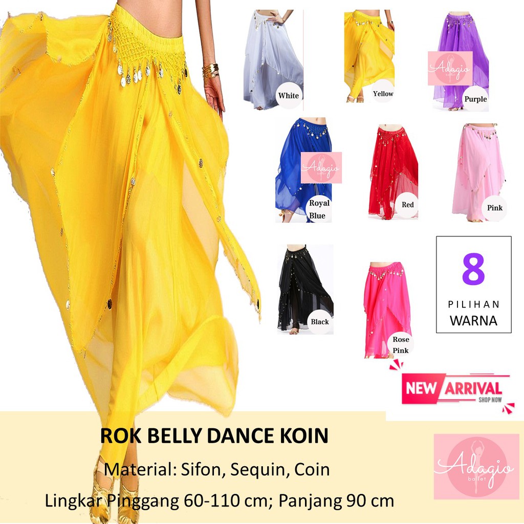 ROK TARI PERUT BELLY DANCE SKIRT ALADIN SIMPLE COIN SIFON KOSTUM TARI TAMBORIN PENTAS BAWAHAN