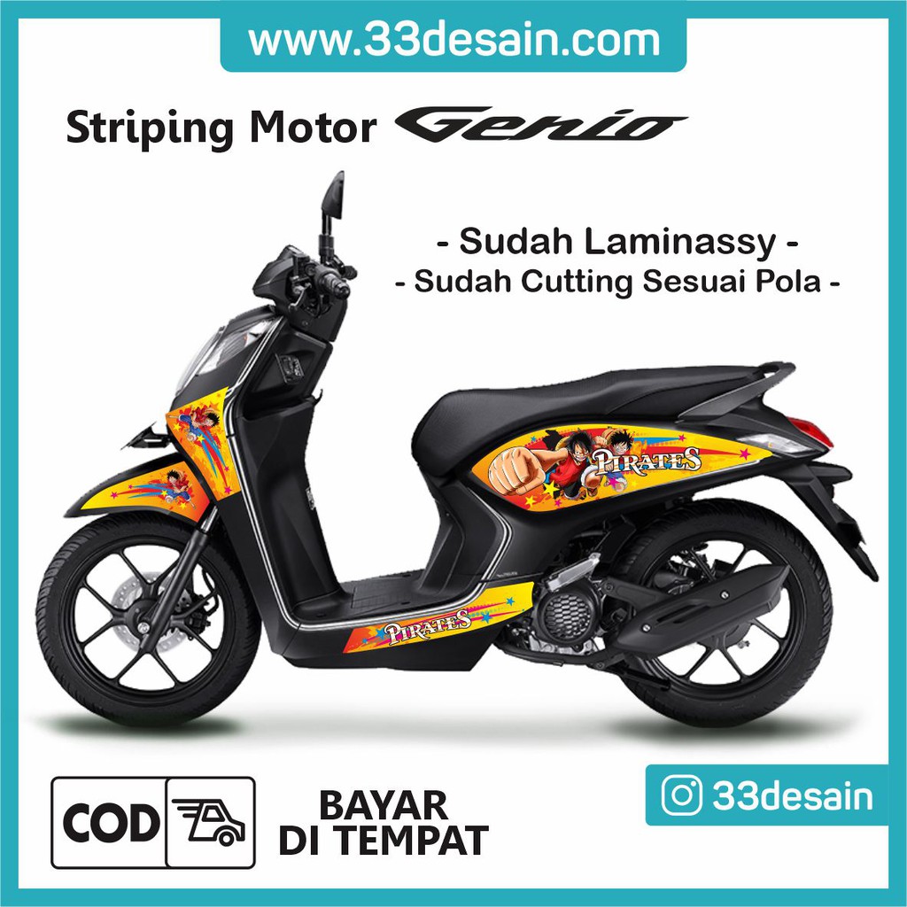 Paling Baru Stiker  Motor  Scoopy  One Piece Aneka Stiker  Keren