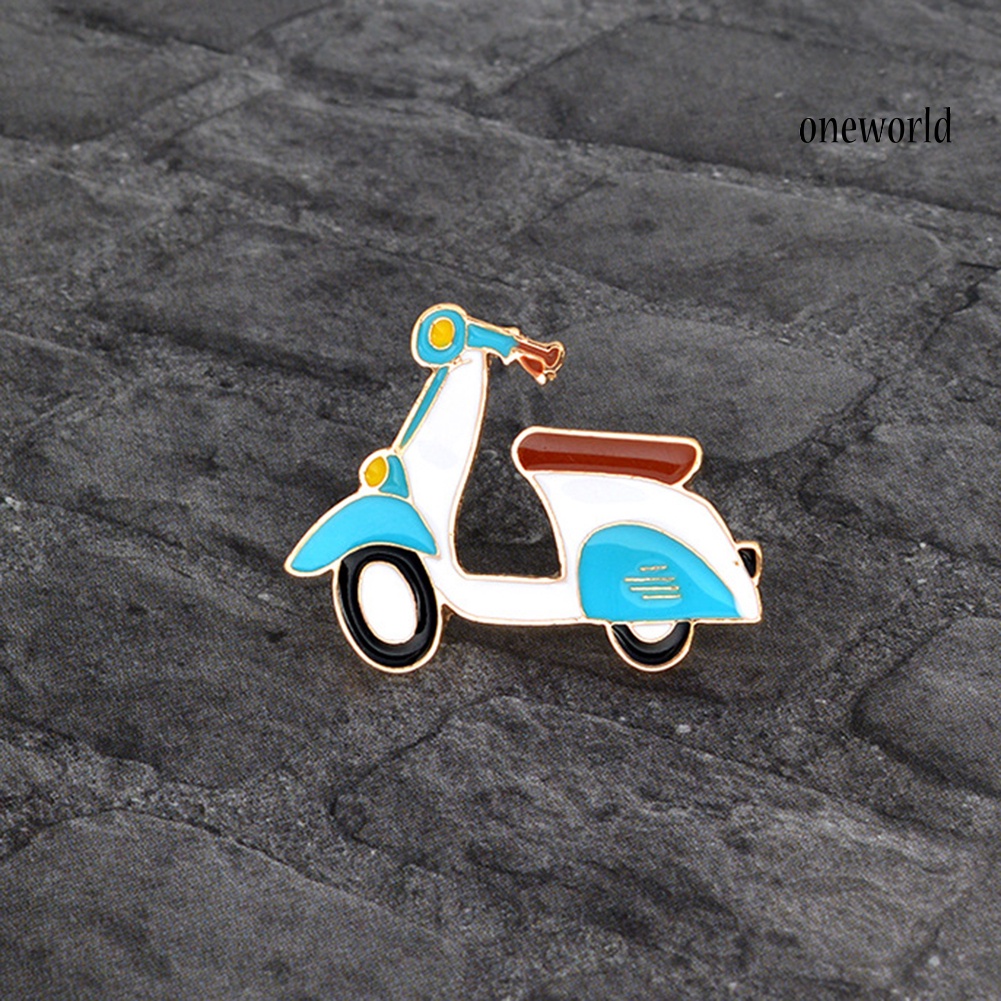 OW@ Cartoon Motorcycle Enamel Brooch Pin Unisex Denim Jacket Backpack Badge Jewelry