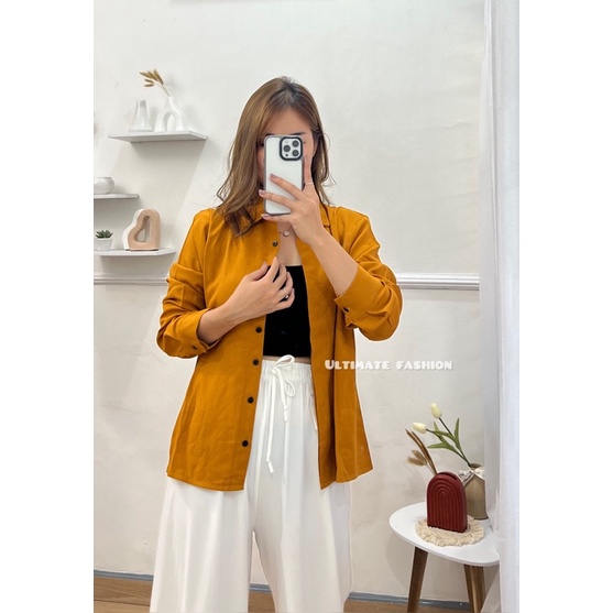 Kemeja Wanita Basic Oversize Yorena Import 221