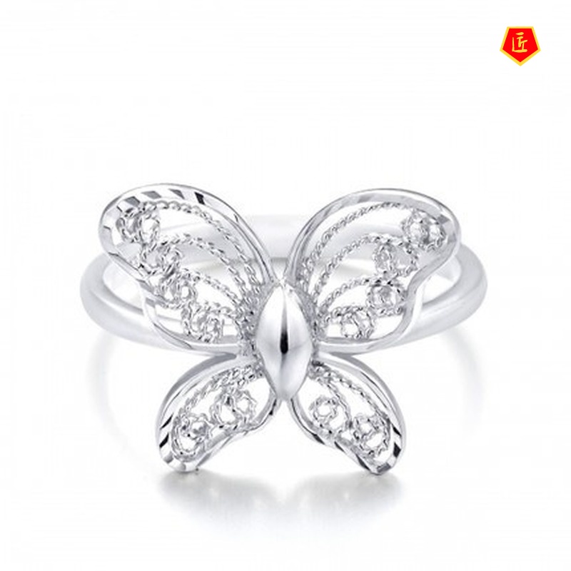 [Ready Stock]Silver Fashion Butterfly Personalized Ring for Women