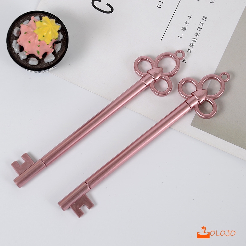 OLOJO Pulpen Pena Gel Kunci Lucu Kreatif Retro Perlengkapan Kantor Alat Tulis Hadiah Siswa Kecil