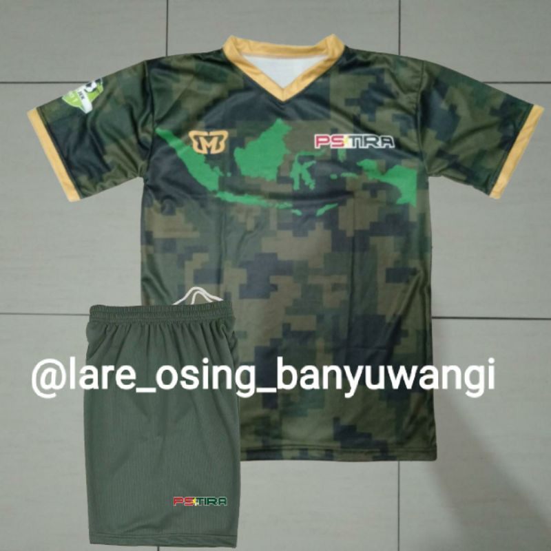 SETELAN DEWASA PS TIRA 2018 HOME HIJAU ARMY JERSEY CELANA LIGA 1 RETRO PRINTING