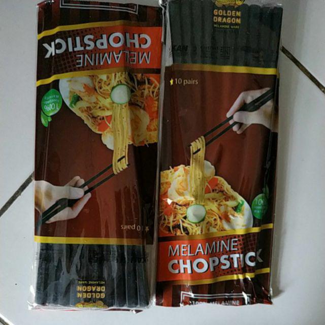 10 Pasang Sumpit 22 Cm Melamin Golden Dragon Kz004