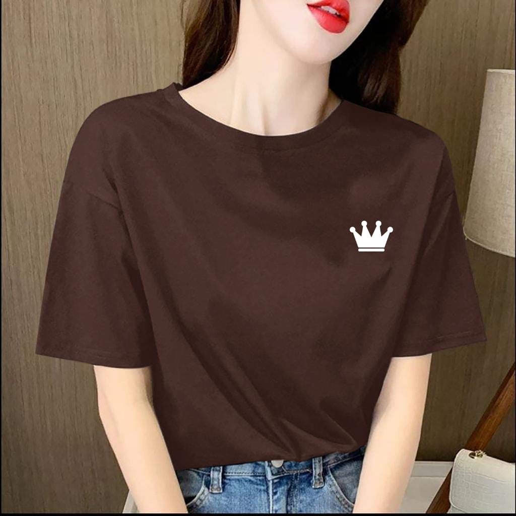 kaos oblong mahkota / kaos terlaris / kaos termurah / atasan cewe - alipio fashion