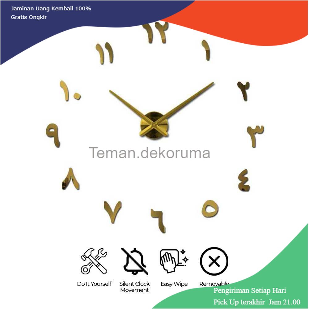 TD - RMH Taffware Jam Dinding DIY Giant Wall Clock Quartz 90-100cm - S031