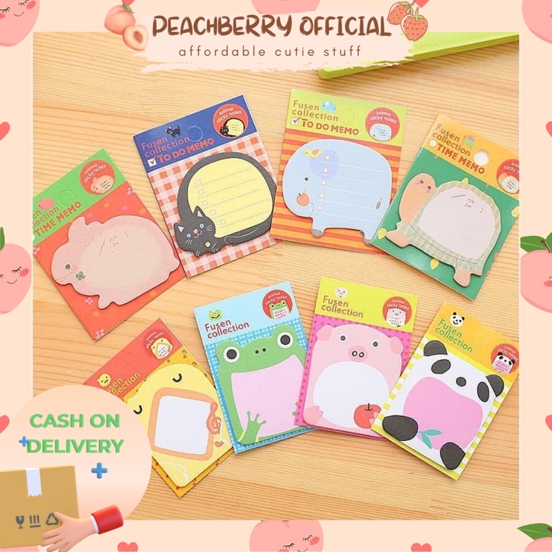 Sticky Notes Motif HewanTempelan Kertas Catatan Memo Note Karakter Animal Mini Book Karakter Binatang Lucu