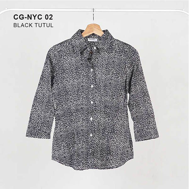 Kemeja Wanita- Leopard Quarter Long Sleeve [CG-NYC 02]-4
