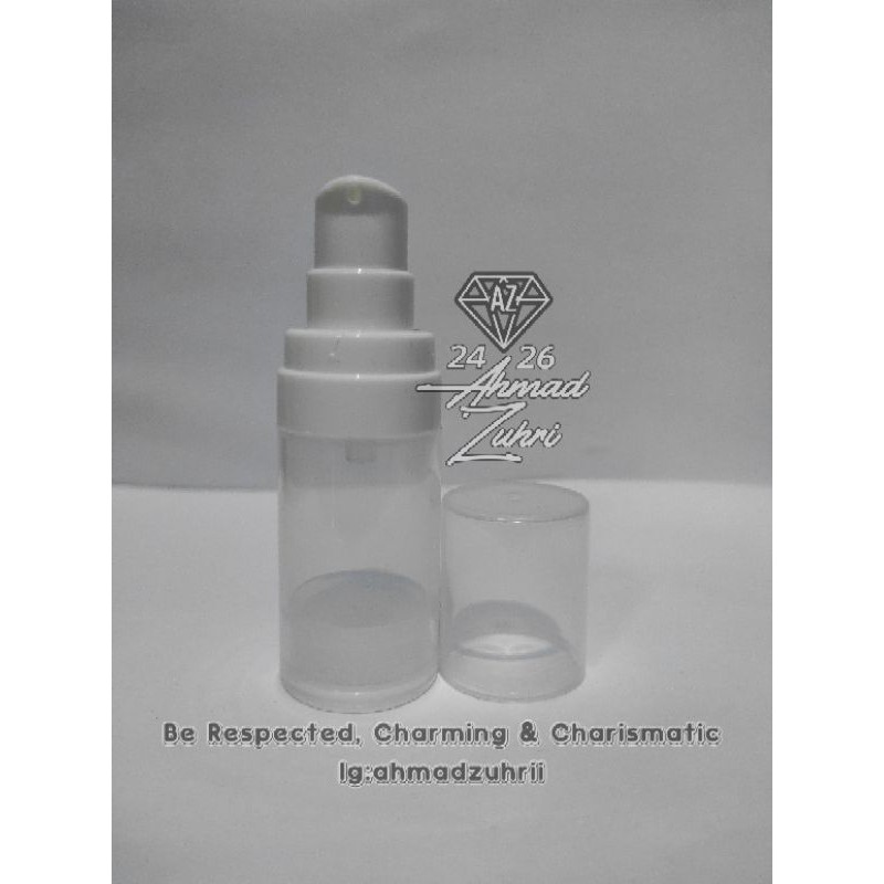 Botol Airless Pump 15ml Natural - Botol Pump Airless 15 ml Natural - Botol Airless 15 ml -Botol 15ml