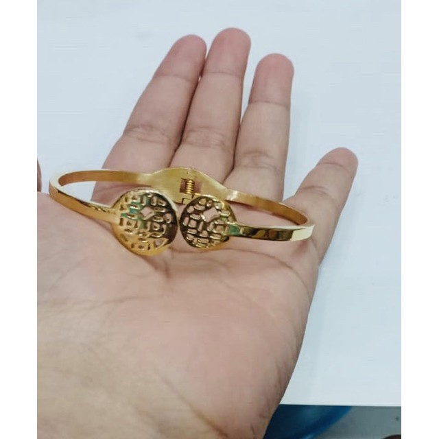 Titanium / gelang titanium / gelang buka’an tengah gold