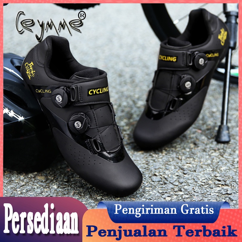 [Tersedia] Sepatu bersepeda sepatu cleat roadbike pria Sepatu Cleat Double Lock Sepeda Roadbike sepa