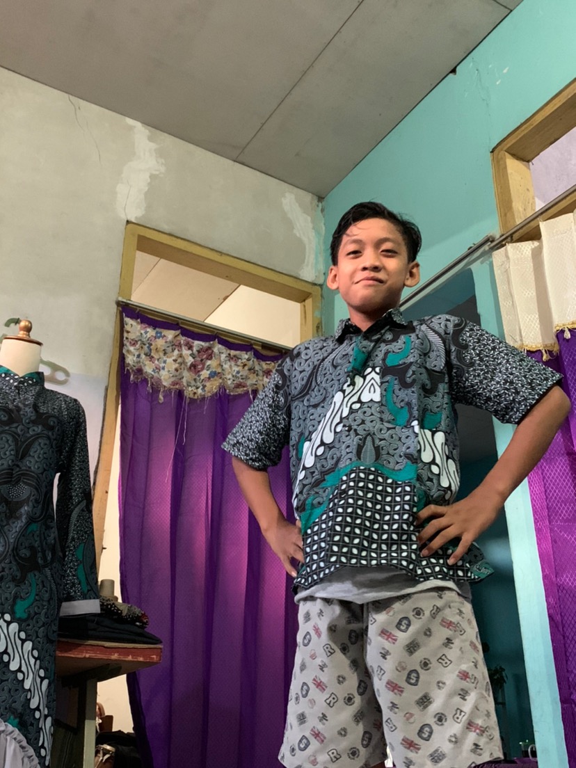 Couple Gamis Batik Keluarga Motif Parang Abu