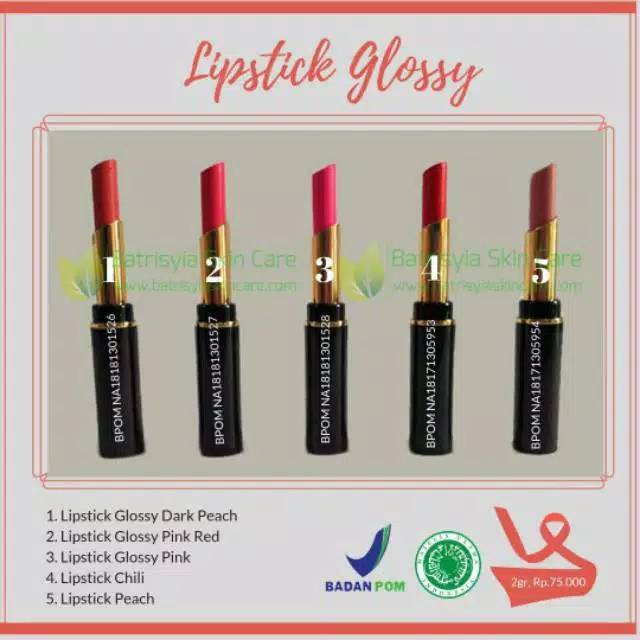 Batrisyia lipstik glossy/ lipstik with VCO