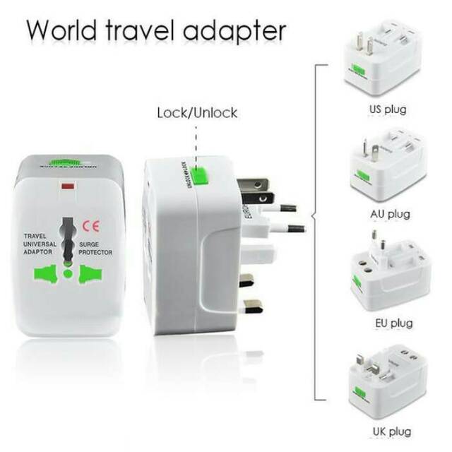 Colokan Steker Listrik Ori Multi Internasional Universal Travel Adaptor US-AU-EU-UK plug