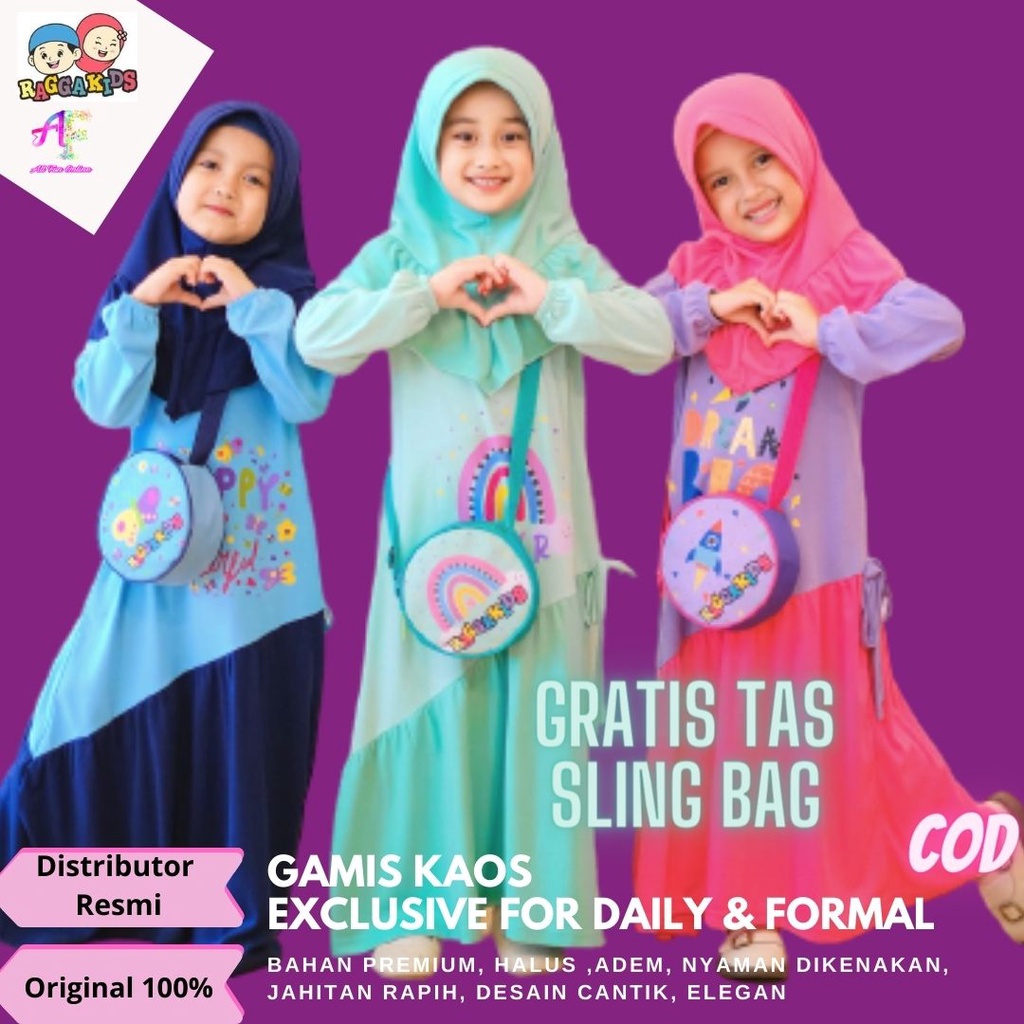 Baju Gamis Anak Perempuan 5 tahun 6 tahun RG 56 7 tahun 9 tahun Busana perempuuan 10 tahun 12 tahun 
