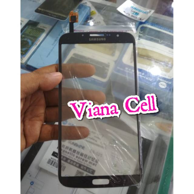 TOUCHSCREEN LAYAR SENTUH TC TS KACA DEPAN LCD SAMSUNG MEGA 6.3 I9200 ORI HITAM