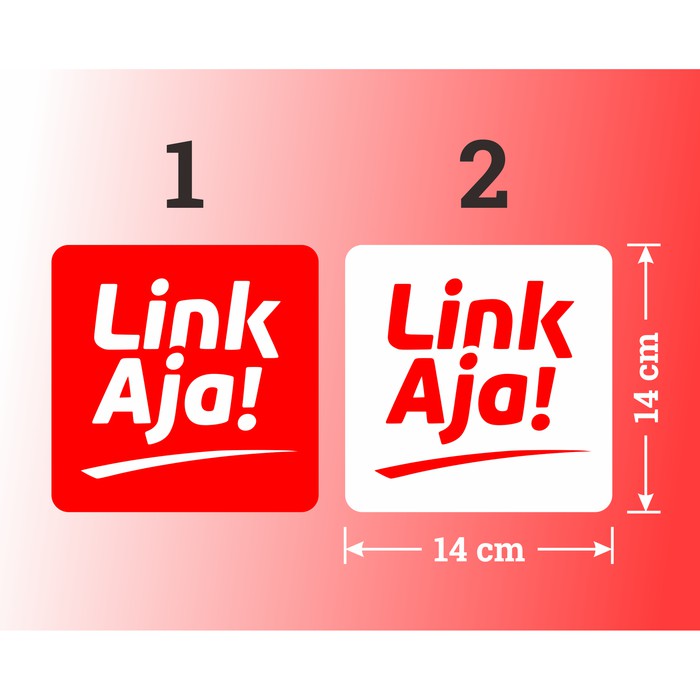 Sticker Link Aja stiker Kaca Dinding pembayaran digital non tunai cashless LinkAja 14 x 14 cm