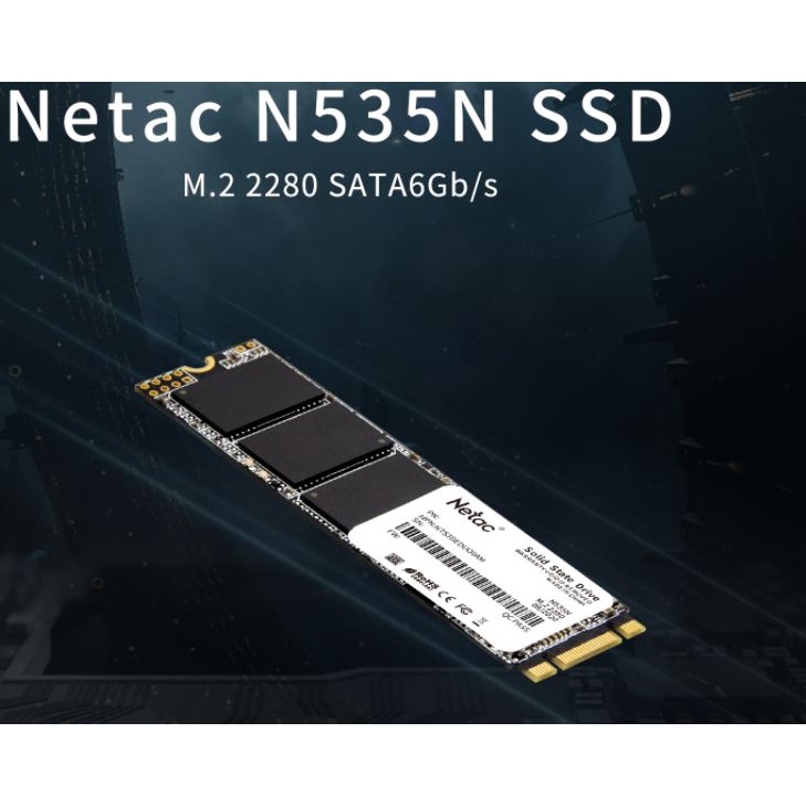 SSD Netac N535S M.2 2280 SATA III - 3D NAND - S.M.A.R.T - TRIM 120GB, 240GB, 480GB, 960GB