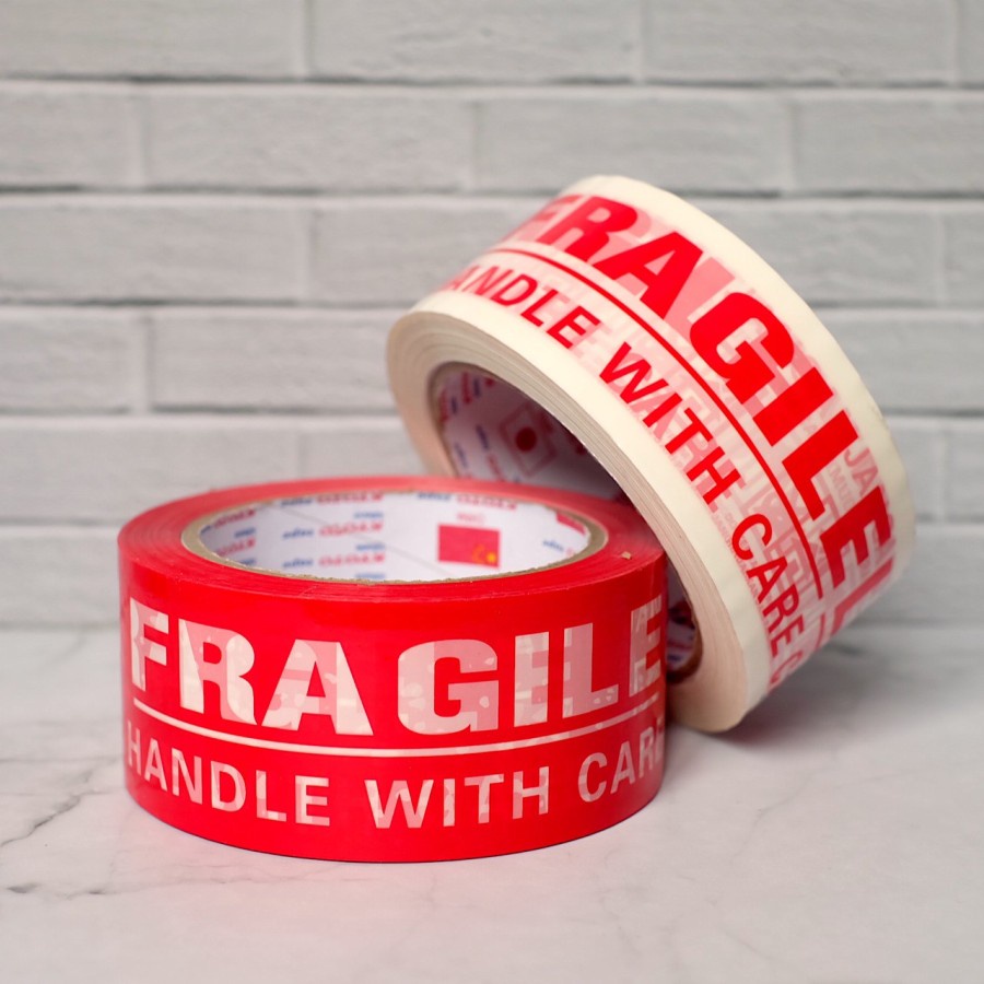 Lakban fragile / jangan dibanting 48mm x 100meter