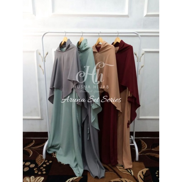 [HUSNA HIJAB] ARUNA SET SERIES / GAMIS SET KHIMAR SYARI