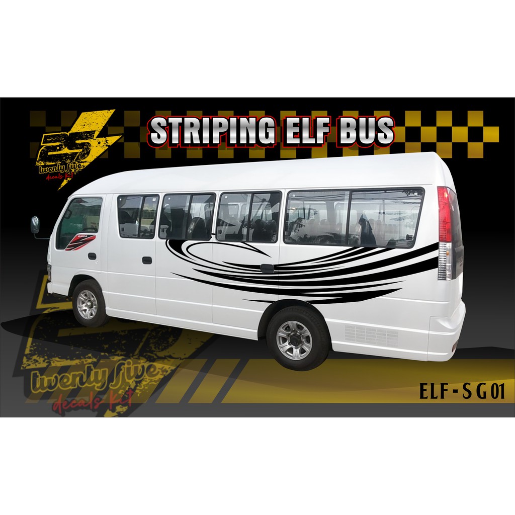 STRIPING BUS ELF MINIMALIS CUTTING STICKER Shopee Indonesia