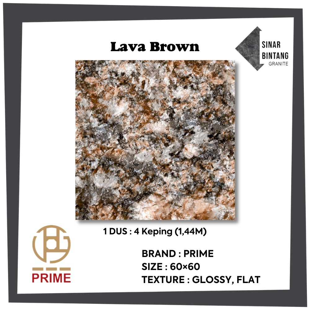 Granit 60X60 | Granit Lantai GP Lava Brown PRIME