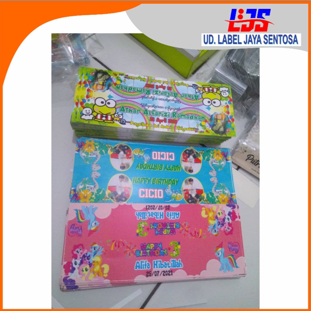 

GROSIR Ready Tas Ultah Label Pastik Snack Ultah Custom