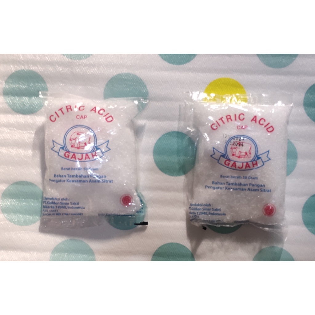 

Citric acid cap gajah 50 gram / asam citrun/ sitrun / pemutih / pembersih