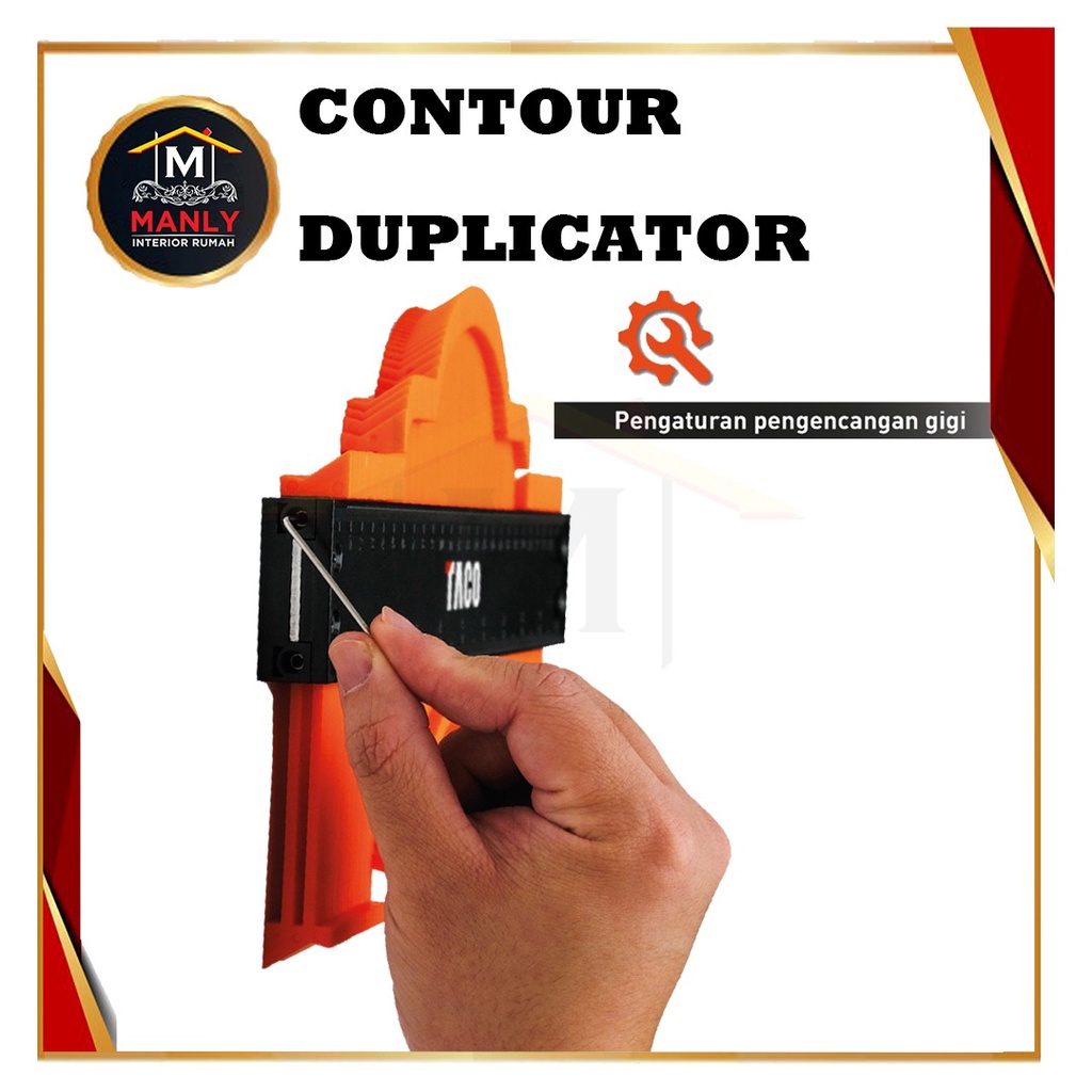 Pengukur Kotur Duplikat Sudut Lengkung Contour Copy Gauge Wood Marking Duplicator Tools