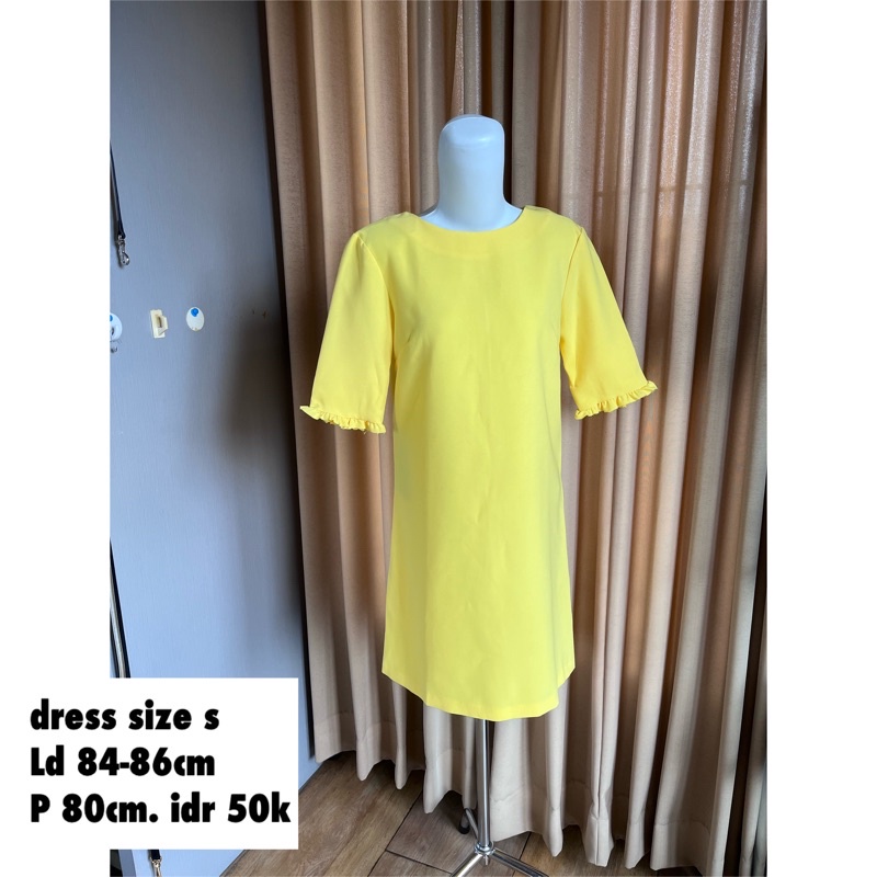 preloved dress kuning/dress warna kuning