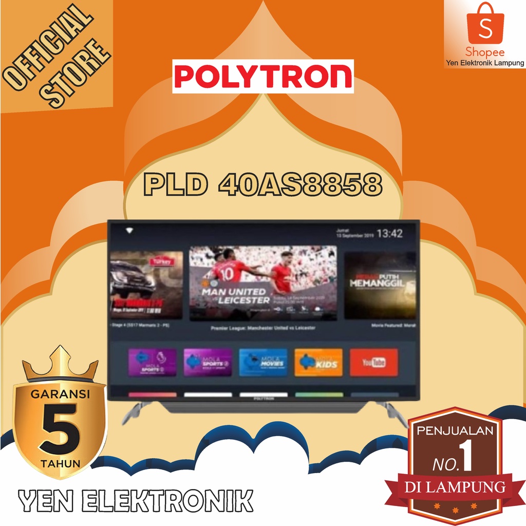 TV POLYTRON PLD 40AS8858 40 INCH LED Full HD Android TV Garansi Resmi POLYTRON 5 Tahun