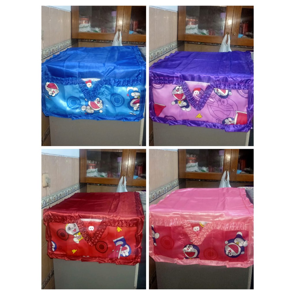 SARUNG KULKAS MOTIF DORAEMON JUMBO BAHAN SATEN