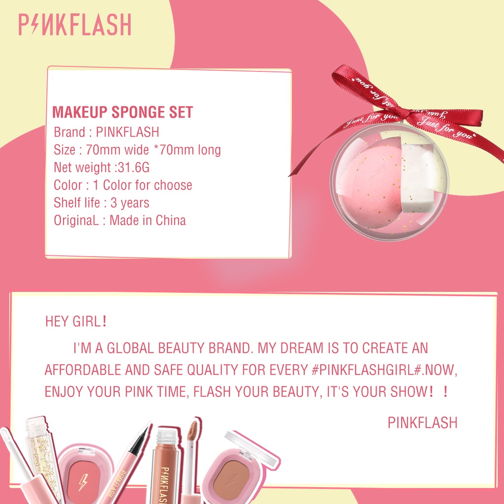 PINKFLASH Christmas Base Makeup Blender Makeup Sponge Set Bevel Triangular Sponge Soft Makeup Tool