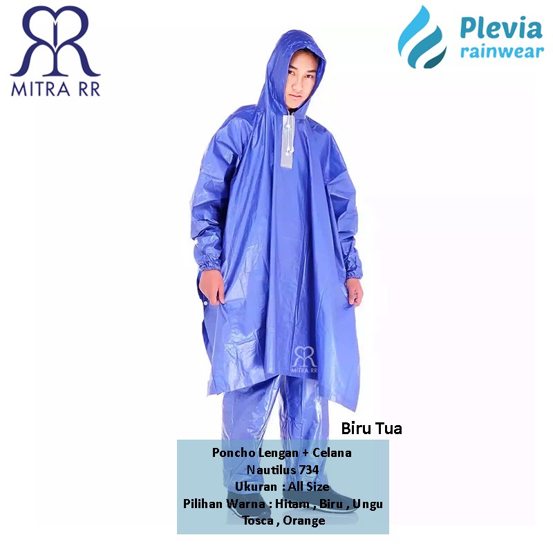 Jas Hujan Poncho Lengan Celana Plevia Nautilus 734 – Ponco Motor Unisex