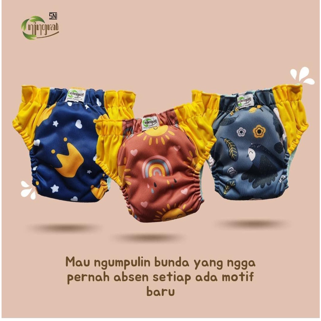 Clodi Ningrat Popok Kain Celana Cuci Ulang Modern Dry Pants Insert AIO All in One Clodi Ningrat AIO Standart/Reguler BB 5-15 kg