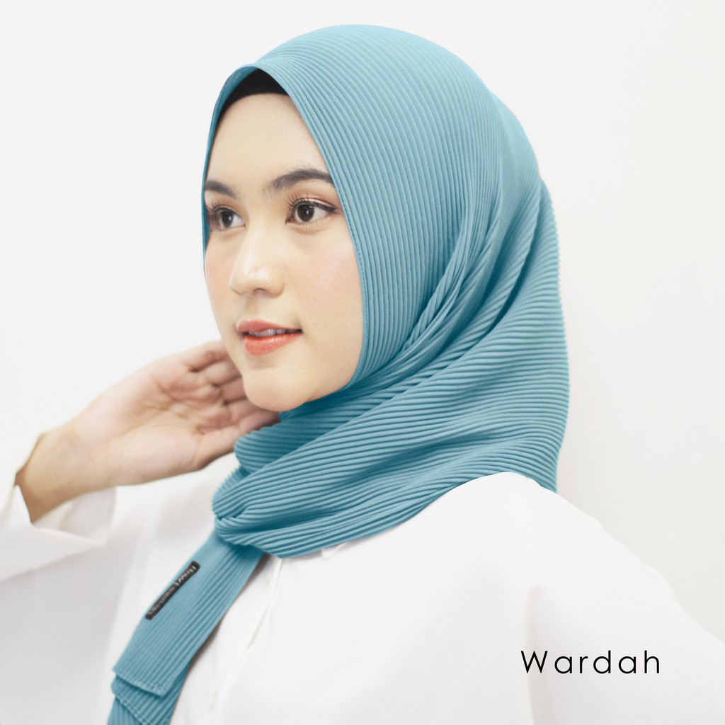 Beli 5 Gratis 1 Pashmina Plisket Cerutty Premium 180 x 75 cm-Blue Wardah
