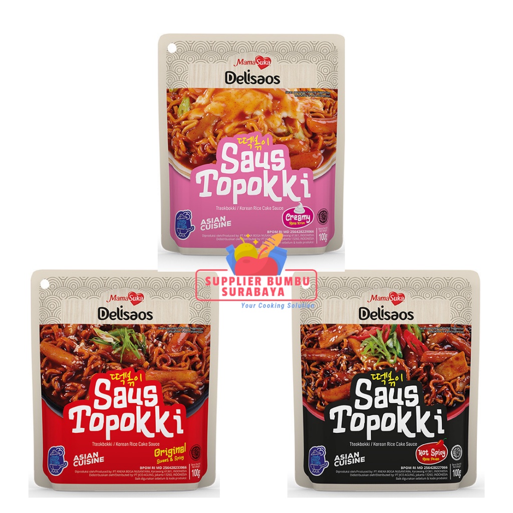 MamaSuka Delisaos Saus Topokki Tteokbokki Halal 100g