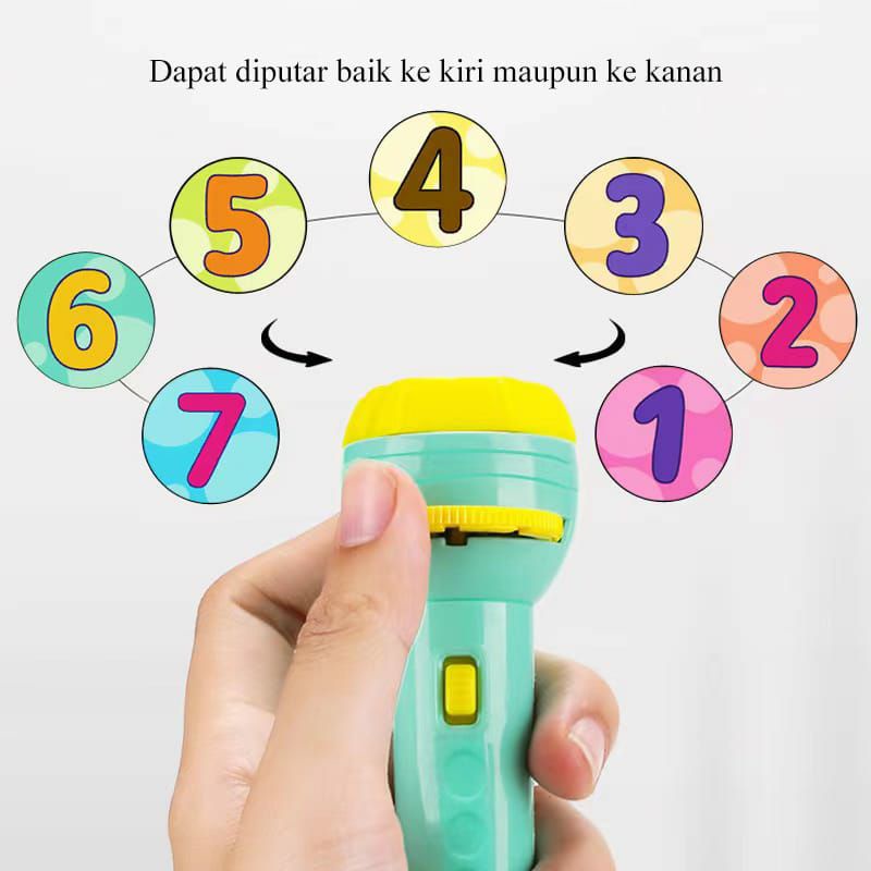 ~ PIYOSHI08 ~ Mainan Edukasi Anak Senter Proyektor Gambar Fun Flashlight MA55