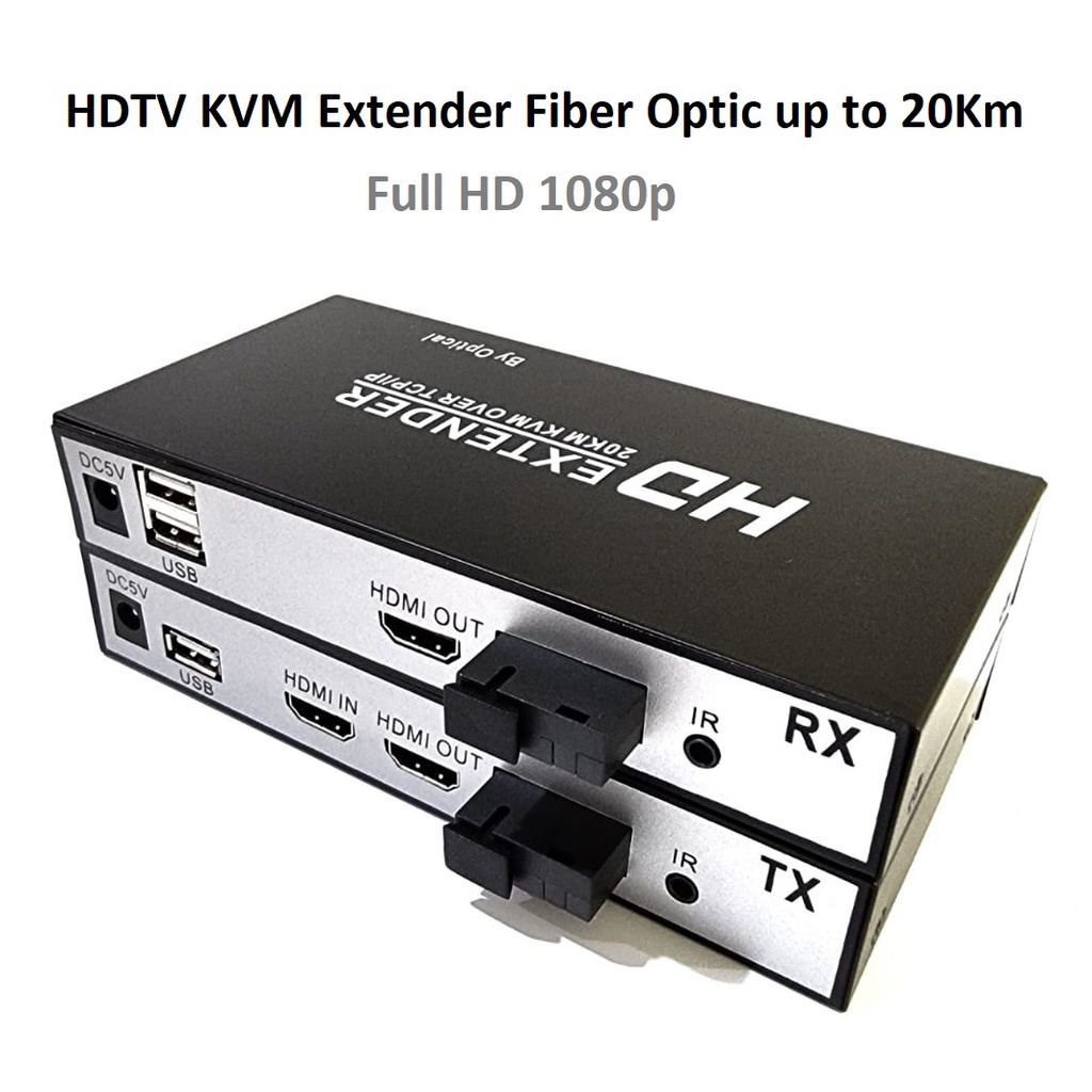 KVM HDMI Extender Fiber Optic Single Mode up to 20km SC to SC Full HD