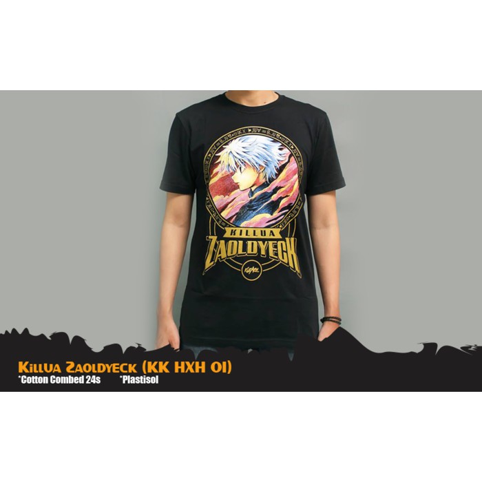 KAOS ANIME - KILLUA ZAOLDYECK BLACK T-SHIRT - KK HXH 01