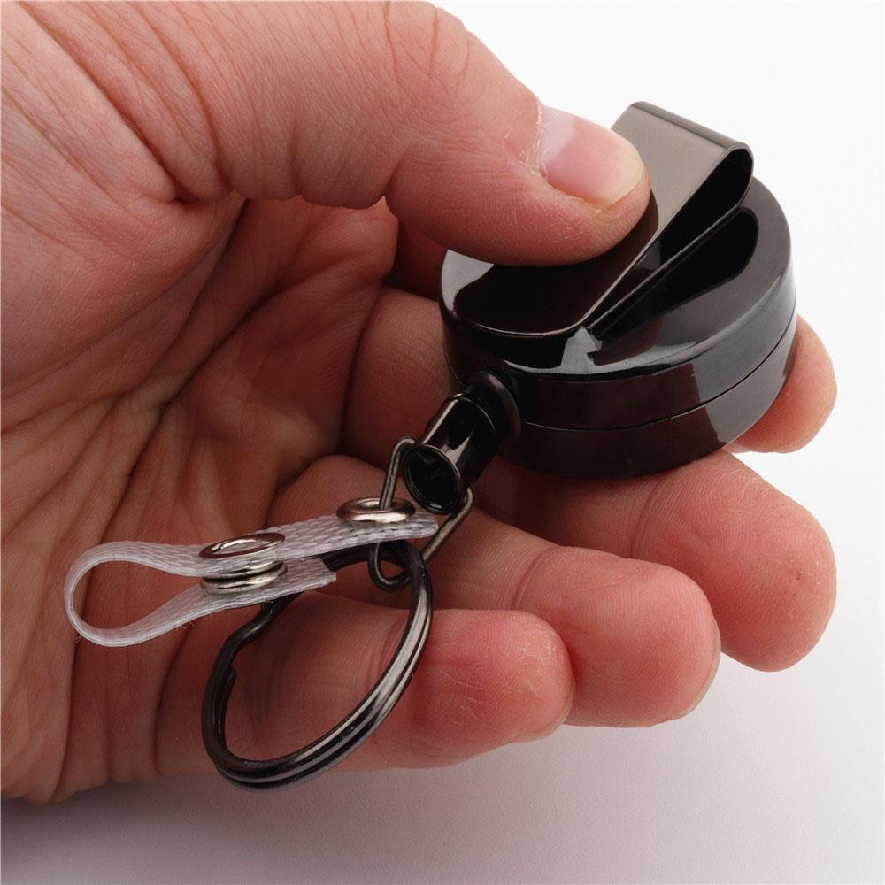 Lanfy Badge Reel ID Lanyard Logam Tarik Ditarik Kualitas Mewah Badge Holder Klip