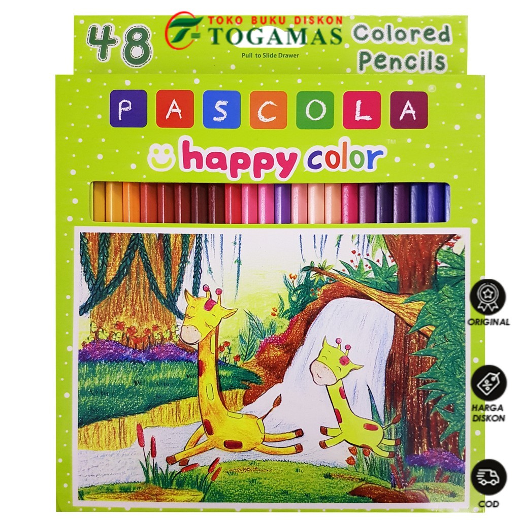 

READY STOCK !! PENSIL WARNA 48 COLORS FL (PANJANG) HAPPY COLOR PASCOLA STANDARD