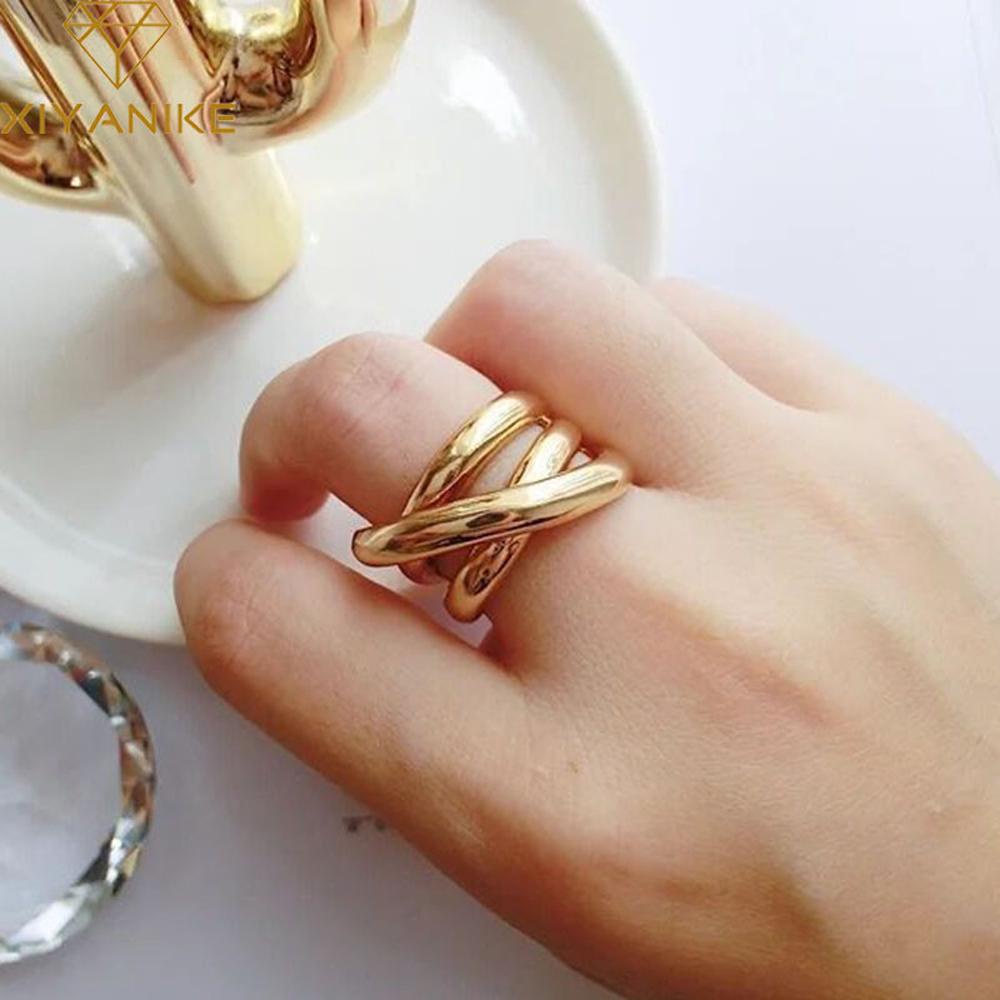 Mxbeauty Cincin Terbuka Dapat Disesuaikan Elegan Wanita Korea925 Sterling Silver Geometris Aksesoris Pesta Cewek