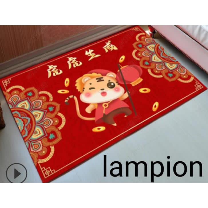 HOKKITERUS21 KESET MACAN karpet macan imlek anti slip 40 x 60 lampion ikan hoki K014