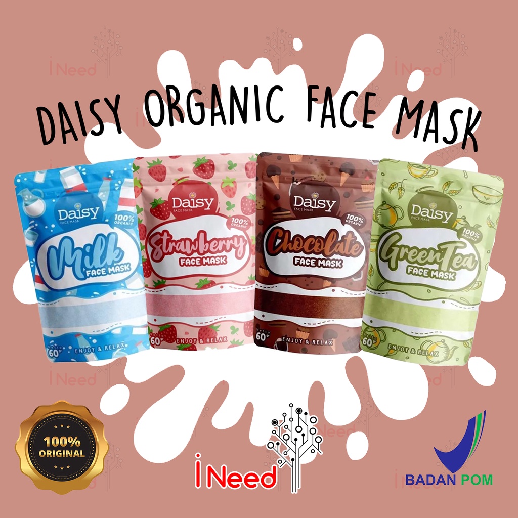 (INEED) (60gr ) Daisy Organic Full Size Face mask / masker wajah 60gr